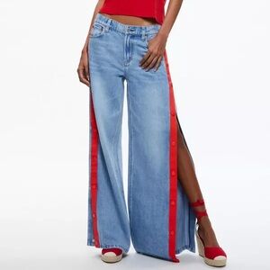 Alice and Olivia Rola Side Snap Jeans